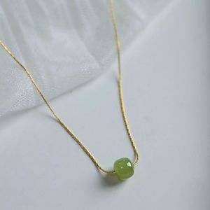 Genuine Jade 14k plated Gold necklace